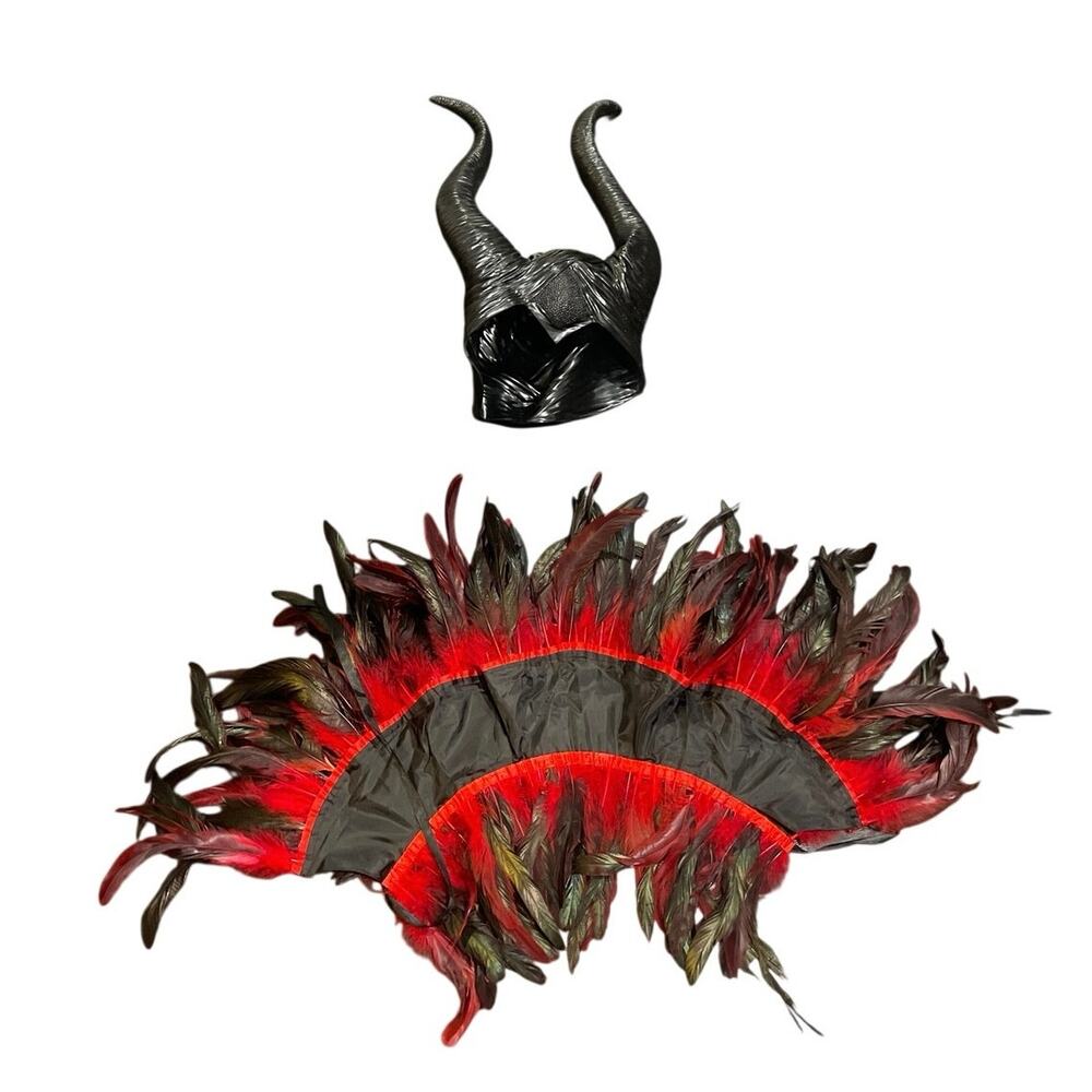 Maleficent Halloween Costume Horned Hairpiece Adult Size Disney Villain Horror